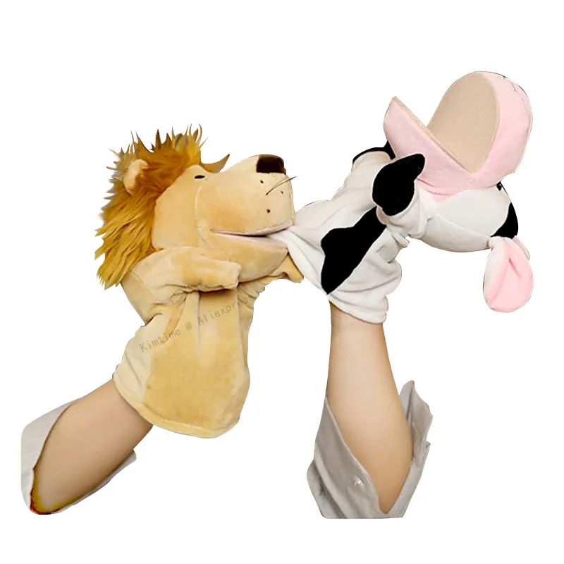 

Animal Hand Finger Story Puppet Kawaii Plush Doll Educational Baby Toy Lion Duck Monkey Zebra Cow Soft Toys Stuffed Dolls