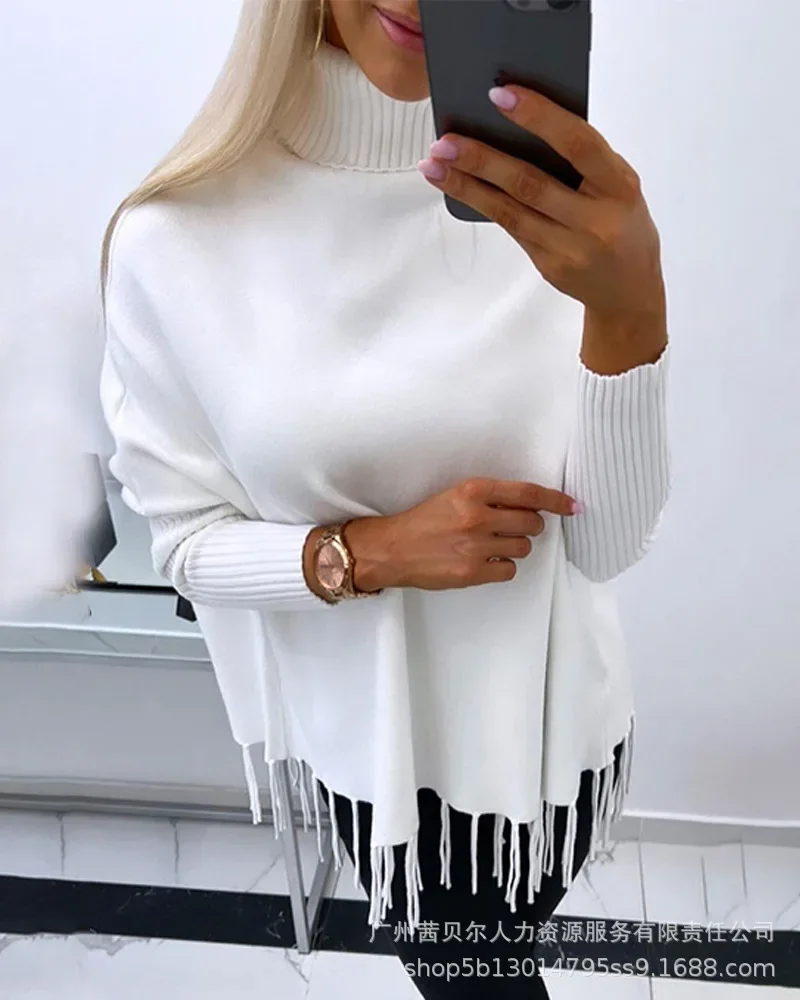 Turtleneck Women Thick Solid Sweaters Full Sleeve Regular Autumn Winter Splice Knitted Pullovers Casual Loose Fit Tops 2023
Turtleneck Women Thick Solid Sweaters Full Sleeve Regular Autumn Winter Splice Knitted Pullovers Casual Loose Fit Tops 2023