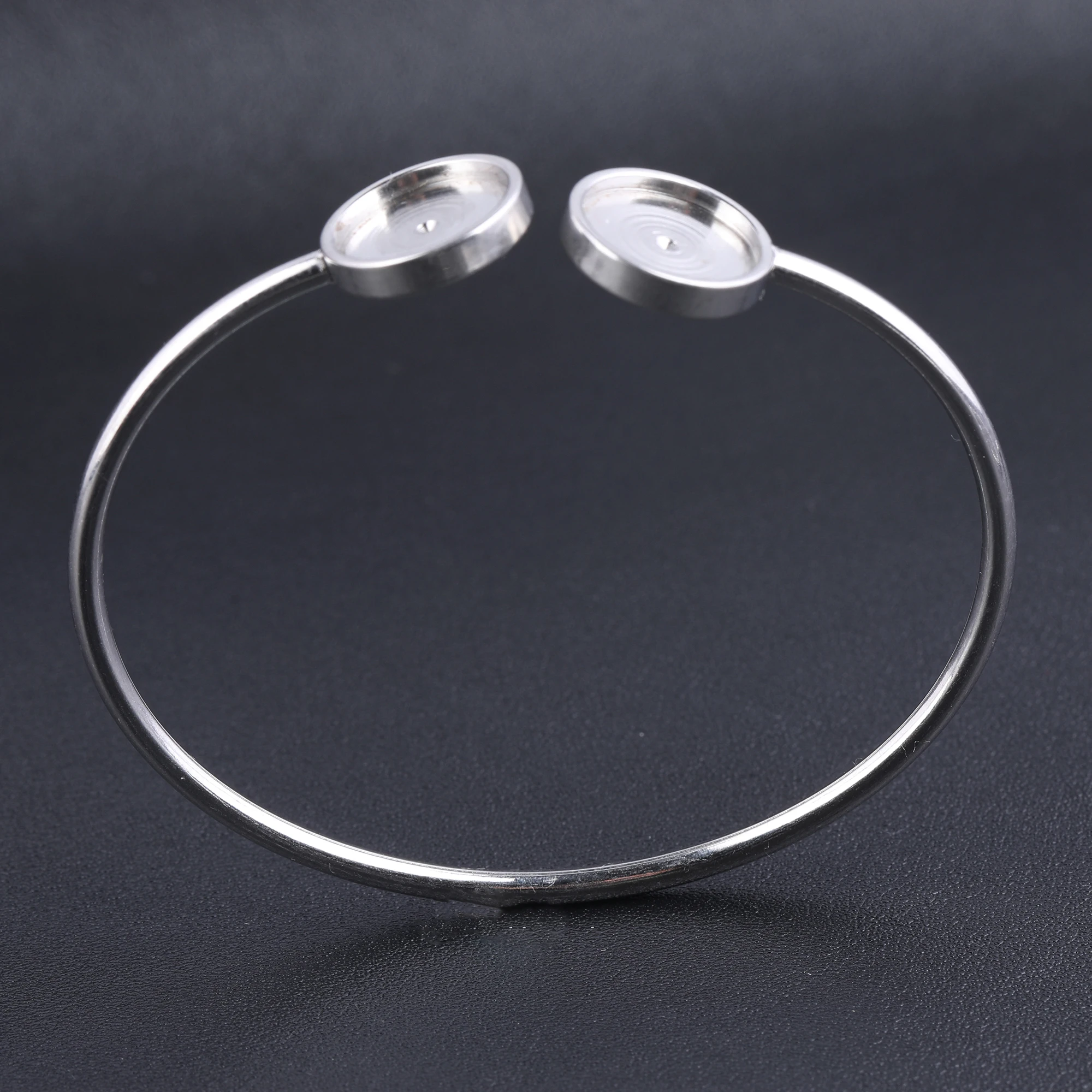 

2pcs Stainless Steel Bendable Cuff Bracelet Base Blanks Fit 8mm 10mm 12mm Cabochon Setting Trays Diy Bangle Bezel Findings