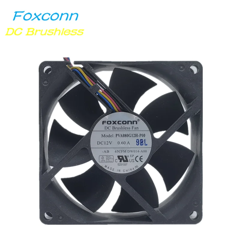 

New Foxconn PVA080G12H-P00 12V 0.60a 8cm 8025 4-wire PWM speed regulating fan