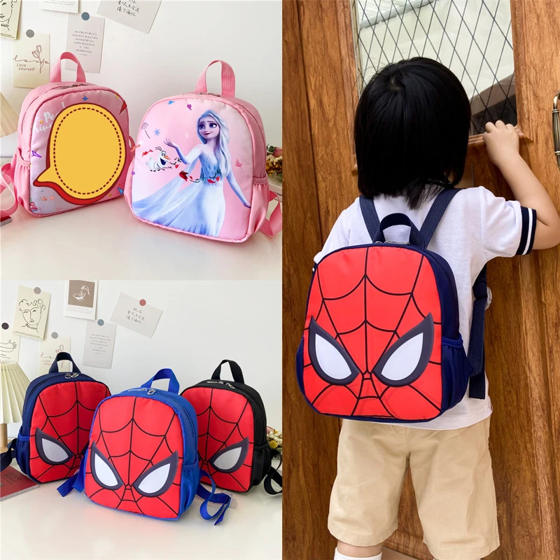 

Marvels Spiderman New Cartoon Children's Backpack Frozen Elsa 3-6 Years Old Boys and Girls Kindergarten Schoolbag Snacks