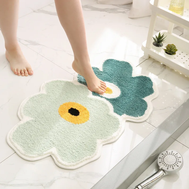 Bath Mat Flocking Water Absorbent Floor Mat Bathroom Non slip Mat Household Entrance Foot Mat Cute Flower Shaped Mat
Bath Mat Flocking Water Absorbent Floor Mat Bathroom Non slip Mat Household Entrance Foot Mat Cute Flower Shaped Mat