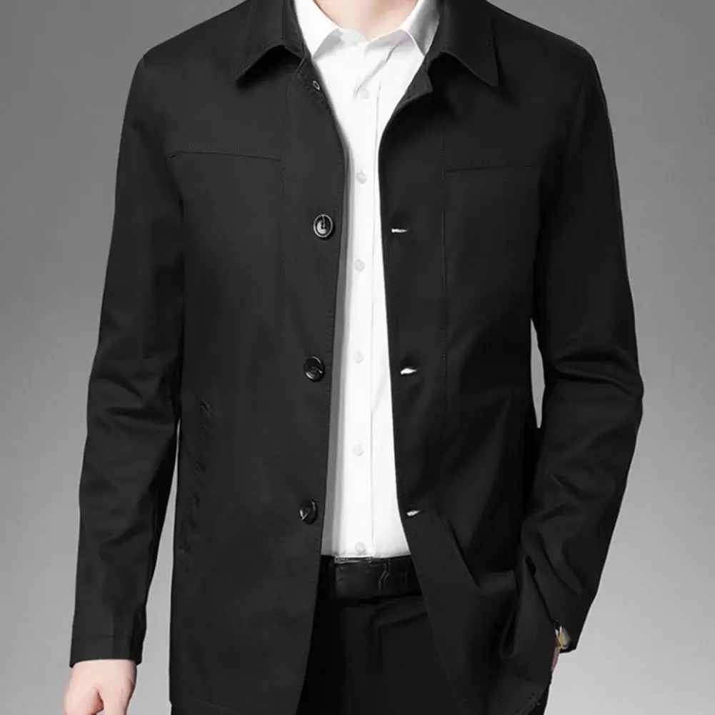 

Stylish Super Soft Solid Color Temperament Relaxed Fit Shirt Jacket Middle Aged Coat Middle Aged Coat Streetwear
