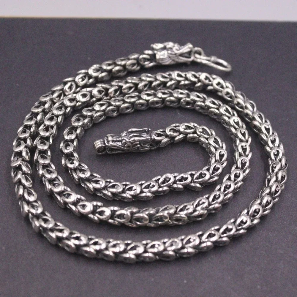 Real Solid 925 Sterling Silver Chain Men 6mm Dragon Head Phoenix Feather Necklace 60cm/65g
Real Solid 925 Sterling Silver Chain Men 6mm Dragon Head Phoenix Feather Necklace 60cm/65g