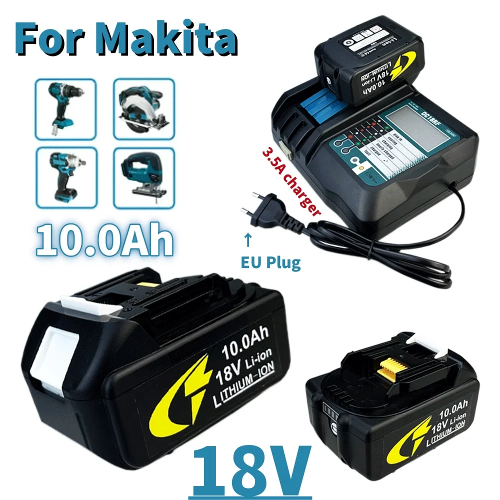 100% New BL1830 Rechargeable Battery 18 V 10000mAh Lithium ion for Makita 18v Battery BL1840 BL1850 BL1860B LXT + Charger
100% New BL1830 Rechargeable Battery 18 V 10000mAh Lithium ion for Makita 18v Battery BL1840 BL1850 BL1860B LXT + Charger