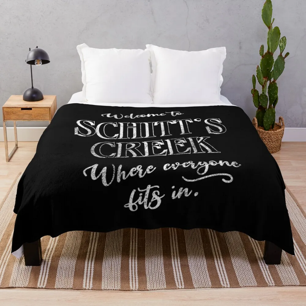 

Welcome to Schitt's Creek, Where Everyone Fits In. Inspired by the town sign. Throw Blanket Plaid Fashion Sofa Blankets