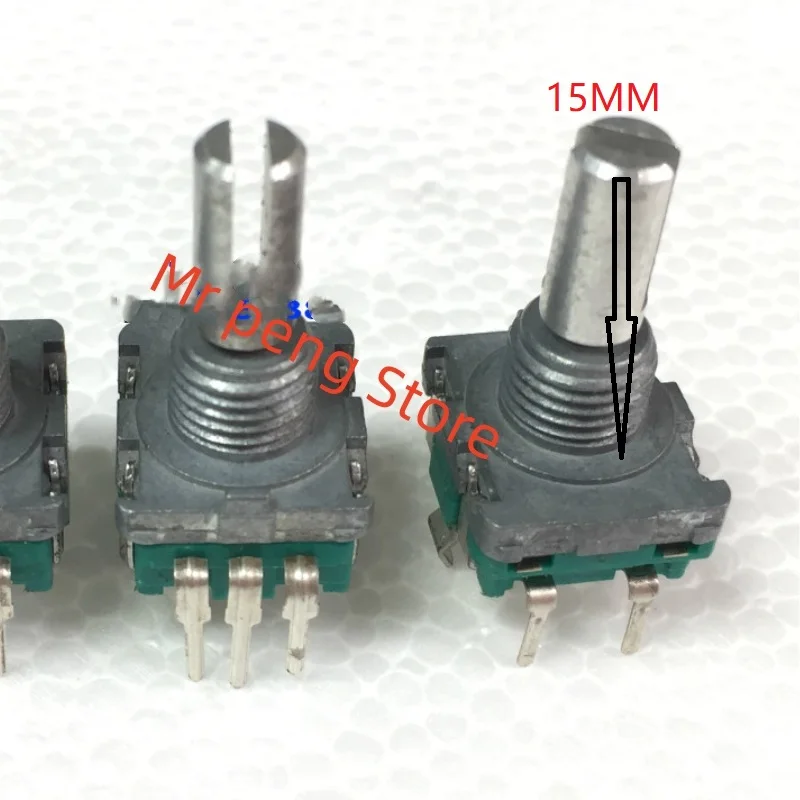 

2pcs for ALPS Encoder EC11 volume regulating potentiometer with switch 30 point shaft length 15mm split thin handle