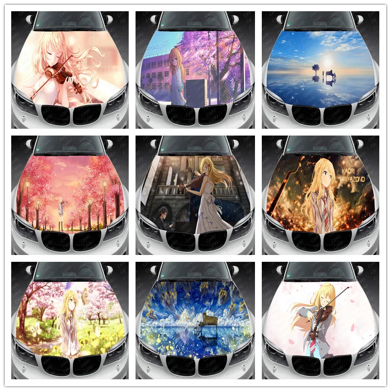 Виниловая наклейка на капот автомобиля с аниме Your Lie In April, s-образная виниловая пленка, наклейки на крышку двигателя, автомобильные аксессуары
Виниловая наклейка на капот автомобиля с аниме Your Lie In April, s-образная виниловая пленка, наклейки на крышку двигателя, автомобильные аксессуары