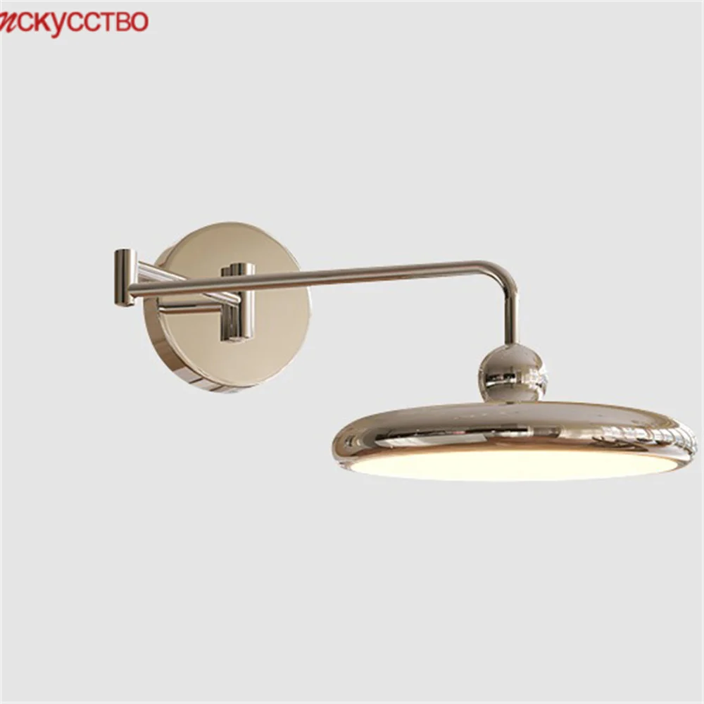 

Nordic Rocker Arm Displacement Metal Led Wall Lamp For Bedroom Bedside Study Reading Sconce Fold Lighting Fixtures Home Decor