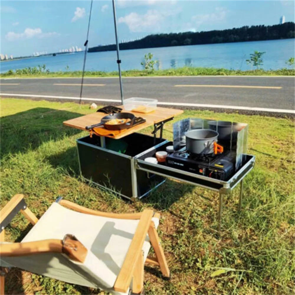 55L Outdoor Fold Car Mobile Kitchen Console Multifunctional Folding Tea Table Storage Storage Box Stove Table for Camping Picnic
55L Outdoor Fold Car Mobile Kitchen Console Multifunctional Folding Tea Table Storage Storage Box Stove Table for Camping Picnic