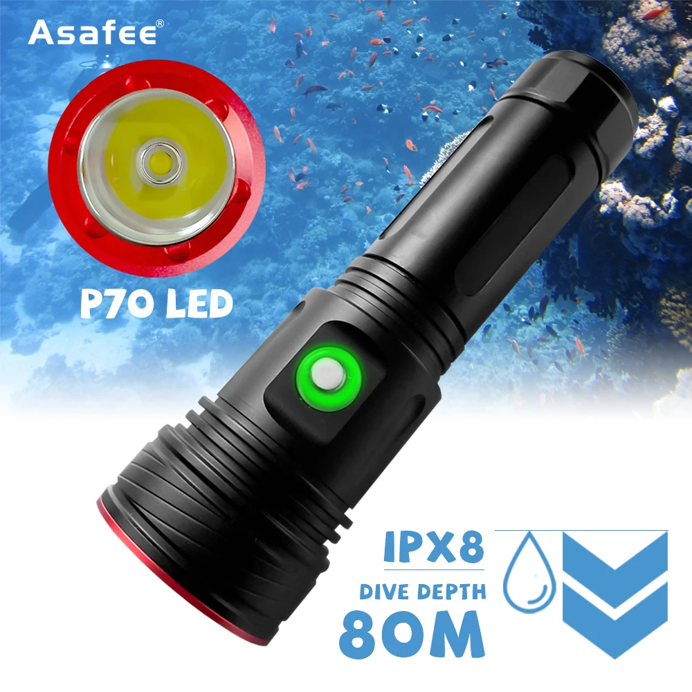 Подводный яркий фонарик Asafee AF07D 80 м, фонарь для дайвинга XHP70 светодиодный, 2400 лм, водонепроницаемость IPX8, портативный фонарь для дайвинга, кемпинга
Подводный яркий фонарик Asafee AF07D 80 м, фонарь для дайвинга XHP70 светодиодный, 2400 лм, водонепроницаемость IPX8, портативный фонарь для дайвинга, кемпинга