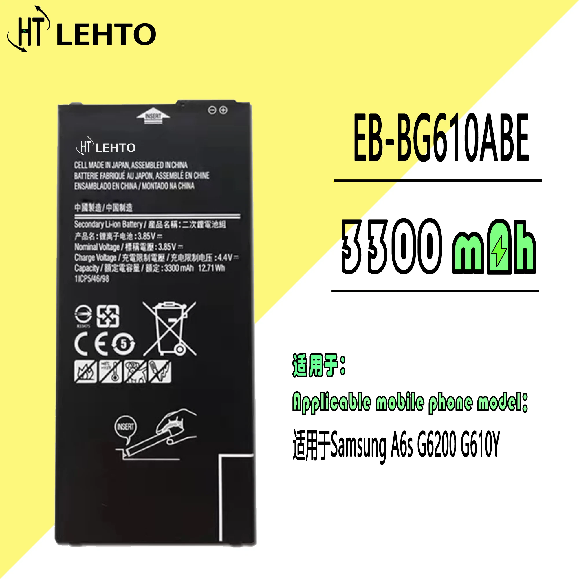 EB-BG610ABE Battery For Samsung Galaxy J6 Plus J6+ SM-J610F / J4+ J4PLUS 2018 SM-J415 / J4 Core J410 Capacity Phone Rep
EB-BG610ABE Battery For Samsung Galaxy J6 Plus J6+ SM-J610F / J4+ J4PLUS 2018 SM-J415 / J4 Core J410 Capacity Phone Rep