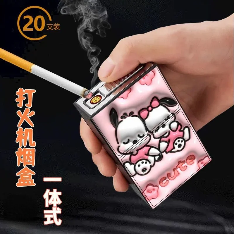 Pochacco Cinnamoroll Kuromi new KTV personality creative cartoon pattern charging cigarette case cigarette lighter integrated
Pochacco Cinnamoroll Kuromi new KTV personality creative cartoon pattern charging cigarette case cigarette lighter integrated