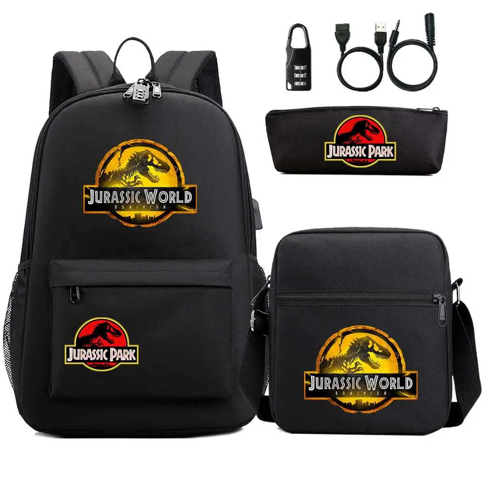 Dinosaur Jurassic Park World 3Pcs USB Anti-theft Lock Boy Girl Kids School Book Bags Travel Backpack Shoulder Bag Pen Bag
Dinosaur Jurassic Park World 3Pcs USB Anti-theft Lock Boy Girl Kids School Book Bags Travel Backpack Shoulder Bag Pen Bag