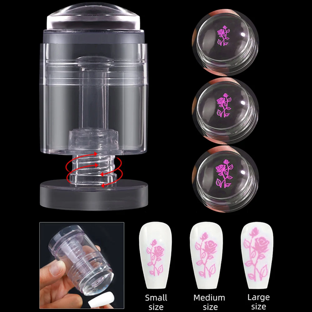 Rotatable Transparent Stamps Variable Pattern Size Silicone Fingertip Printing French Nail Seal Stamper Scraper Manicure Tool
Rotatable Transparent Stamps Variable Pattern Size Silicone Fingertip Printing French Nail Seal Stamper Scraper Manicure Tool