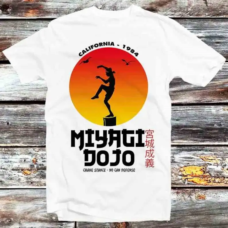 Miyagi Do Dojo California 1984 Karate Kid 80s T Shirt Vintage Retro Cool Gift Mens Womens Unisex Cartoon Anime Top Tee B832
Miyagi Do Dojo California 1984 Karate Kid 80s T Shirt Vintage Retro Cool Gift Mens Womens Unisex Cartoon Anime Top Tee B832