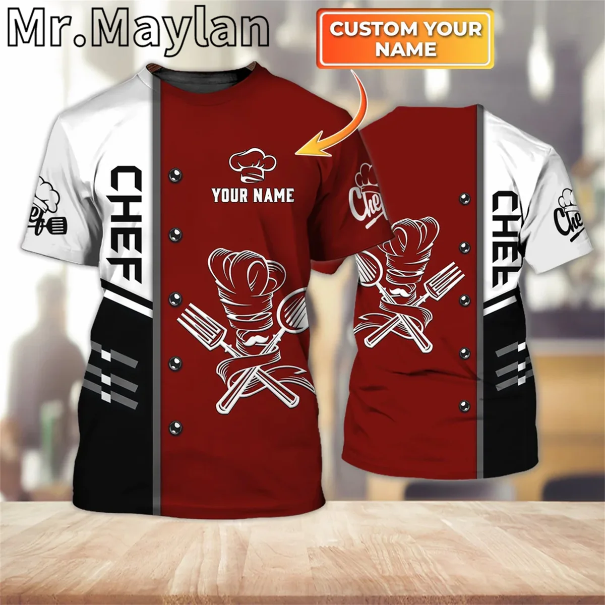 Футболка Мужская/женская с 3D-принтом шеф-повара, рубашка мастер-шеф-повара, униформа для приготовления пищи для влюбленных, подарок для шеф-повара, унисекс, 2 
Футболка Мужская/женская с 3D-принтом шеф-повара, рубашка мастер-шеф-повара, униформа для приготовления пищи для влюбленных, подарок для шеф-повара, унисекс, 2