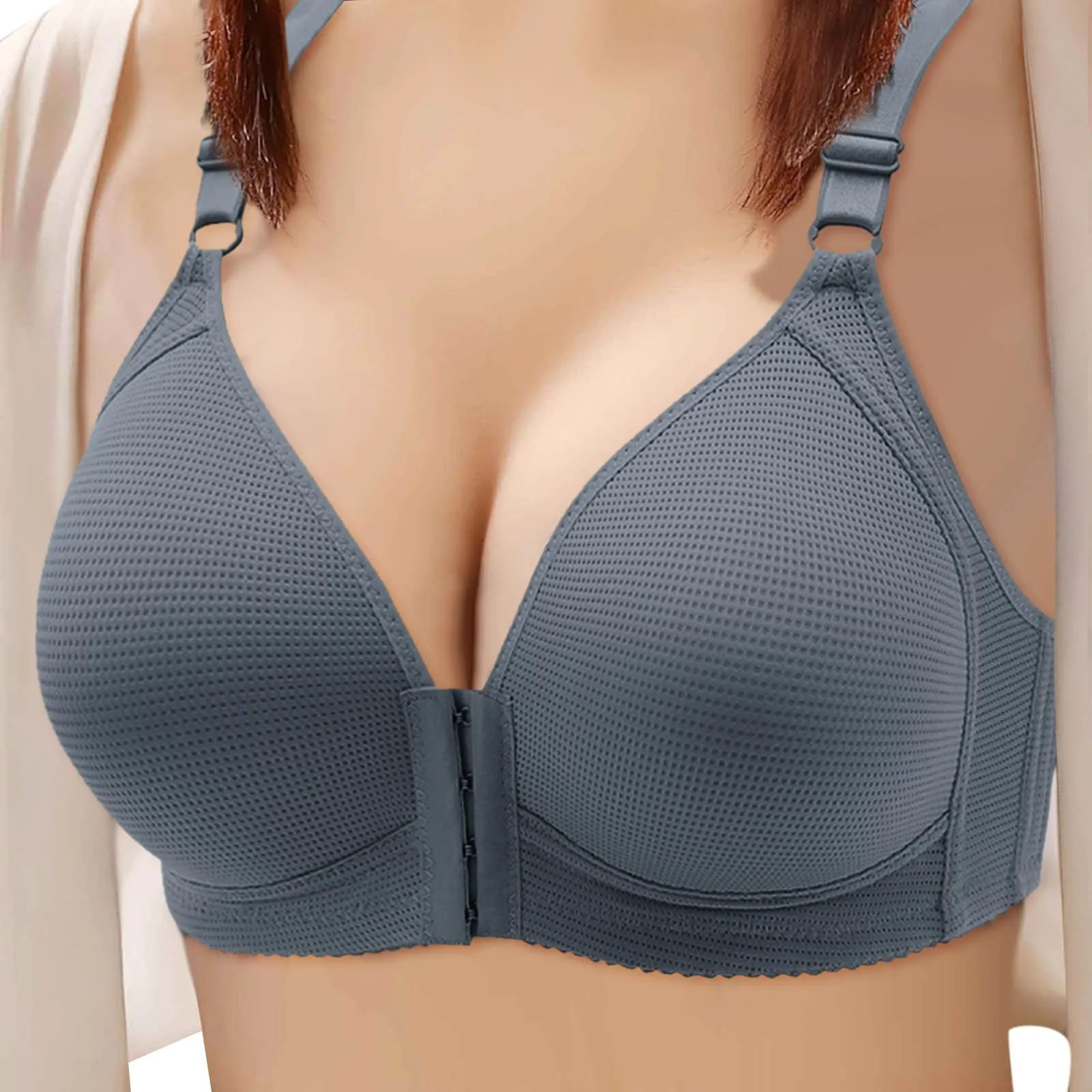 

Women Sexy Push Up Bra Front Closure Solid Brassiere Wireless Bralette Breast Seamless Ladies Underwear Plus Size