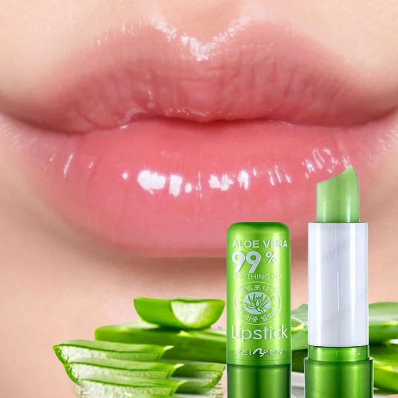 

Moisturizing Lip Balm Long-Lasting Natural Aloe Vera Lipstick Color Mood Changing Long Lasting Anti Aging Nourishing Lipsticks