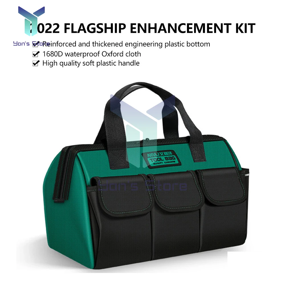 

1Pcs 13 Inches Upgrade Tool Bag in Electrician Bag 1680D Oxford Waterproof Wear-Resistant Multifunctional Strong Storage Toolkit