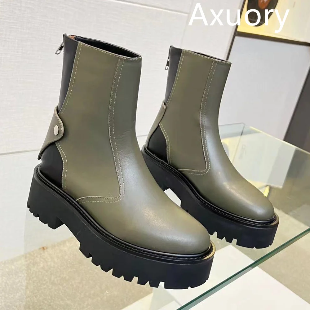 Autumn Women's Genuine Leather Boots High Heeled Non Slip Sole Thick Bottom Zipper Round Toe Casual Short Boots Fashion Style
Autumn Women's Genuine Leather Boots High Heeled Non Slip Sole Thick Bottom Zipper Round Toe Casual Short Boots Fashion Style