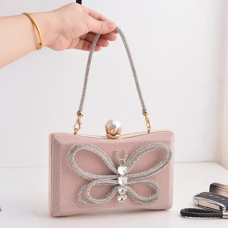 Fashion Bow Bag for Women Evening Handbags Clutch Purse with Rhinestone Pink Color Ladies Crossbody Chain Bag 2023 Luxury Design
Fashion Bow Bag for Women Evening Handbags Clutch Purse with Rhinestone Pink Color Ladies Crossbody Chain Bag 2023 Luxury Design