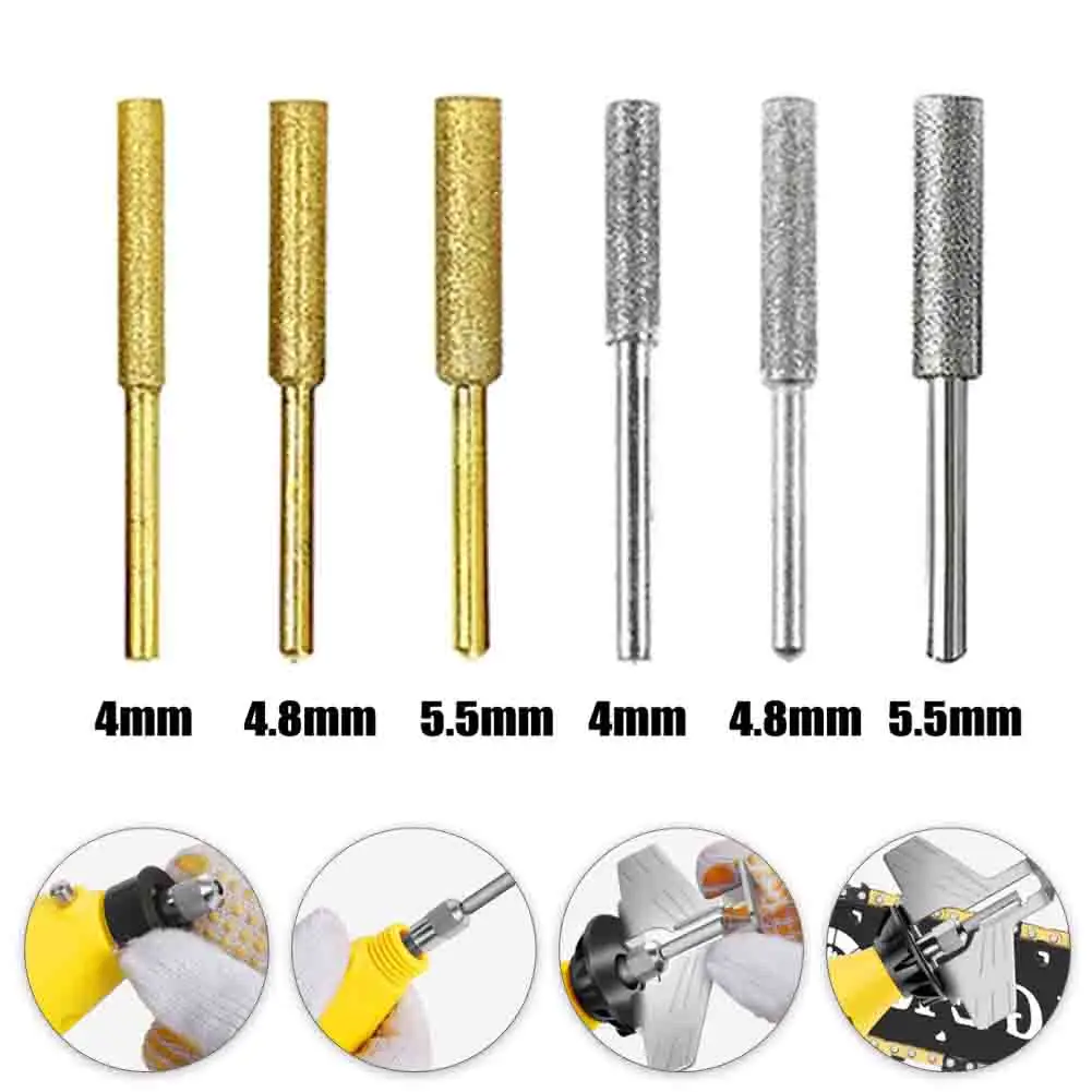 6 PCS Diamond Coated Cylindrical Burrs 4/4.8/5.5mm Chainsaw Sharpening Stone File Chainsaw Sharpening Engraving Grinding Tool
6 PCS Diamond Coated Cylindrical Burrs 4/4.8/5.5mm Chainsaw Sharpening Stone File Chainsaw Sharpening Engraving Grinding Tool