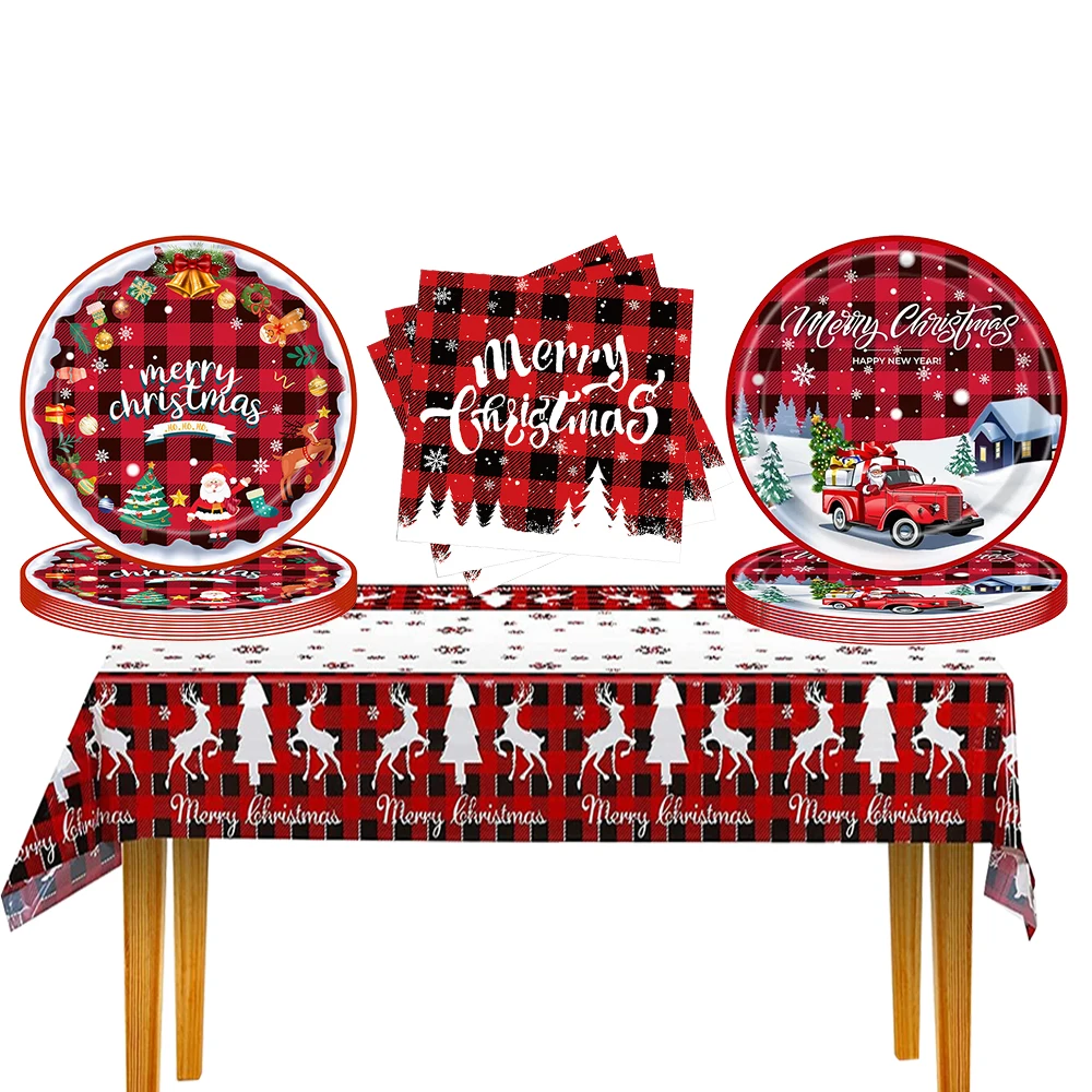 Merry Christmas party paper Cups Plates napkins Tablecloth Christmas Table cover Banner 2023 xmas Christmas party supplies Decor
Merry Christmas party paper Cups Plates napkins Tablecloth Christmas Table cover Banner 2023 xmas Christmas party supplies Decor