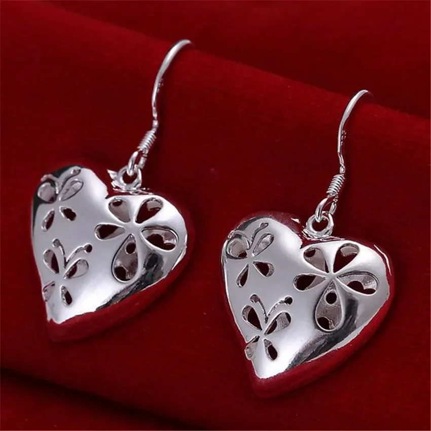 

925 Sterling Silver Earrings Fashion Jewelry Elegant Woman Creativity Charm Heart Drop Earrings Trendsetter Christmas Gifts