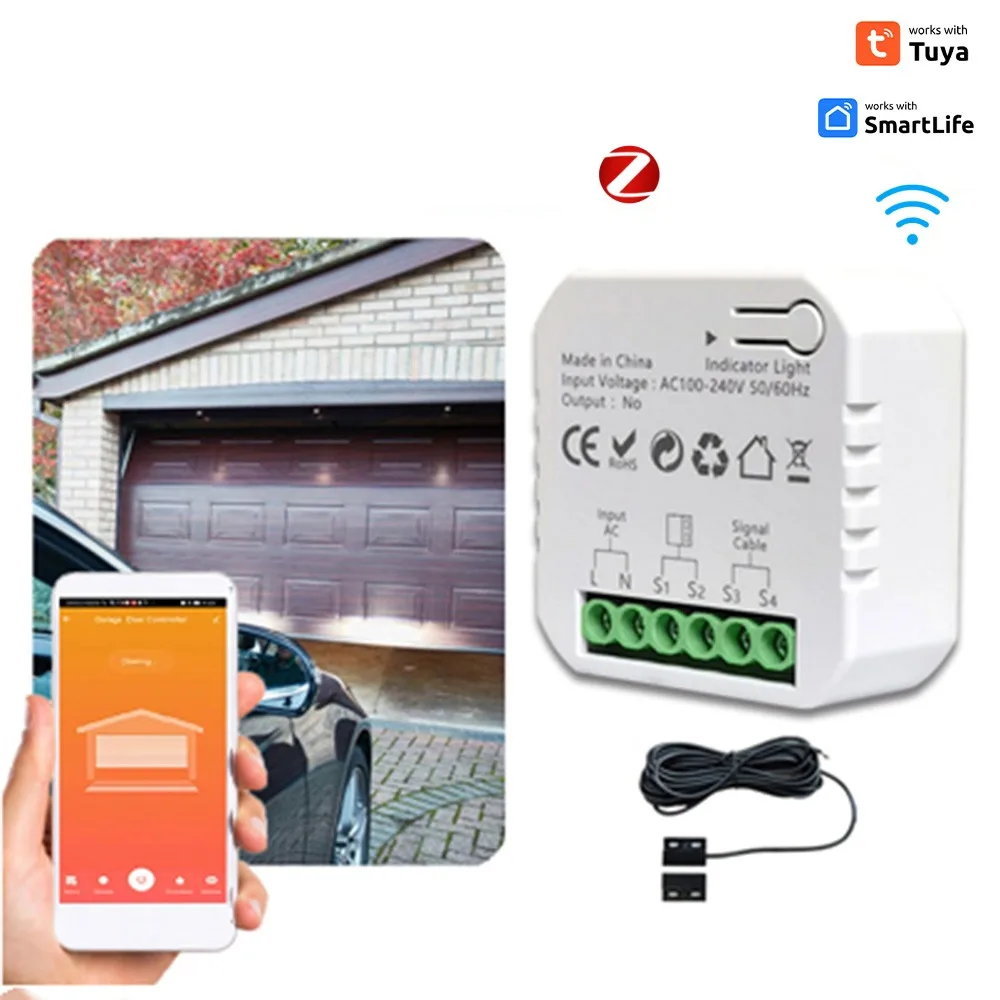 

Tuya Smart Home WiFi Zigbee Garage door Controller Timing Smart Life App Remote Control Voice Control Via Alexa Google Home