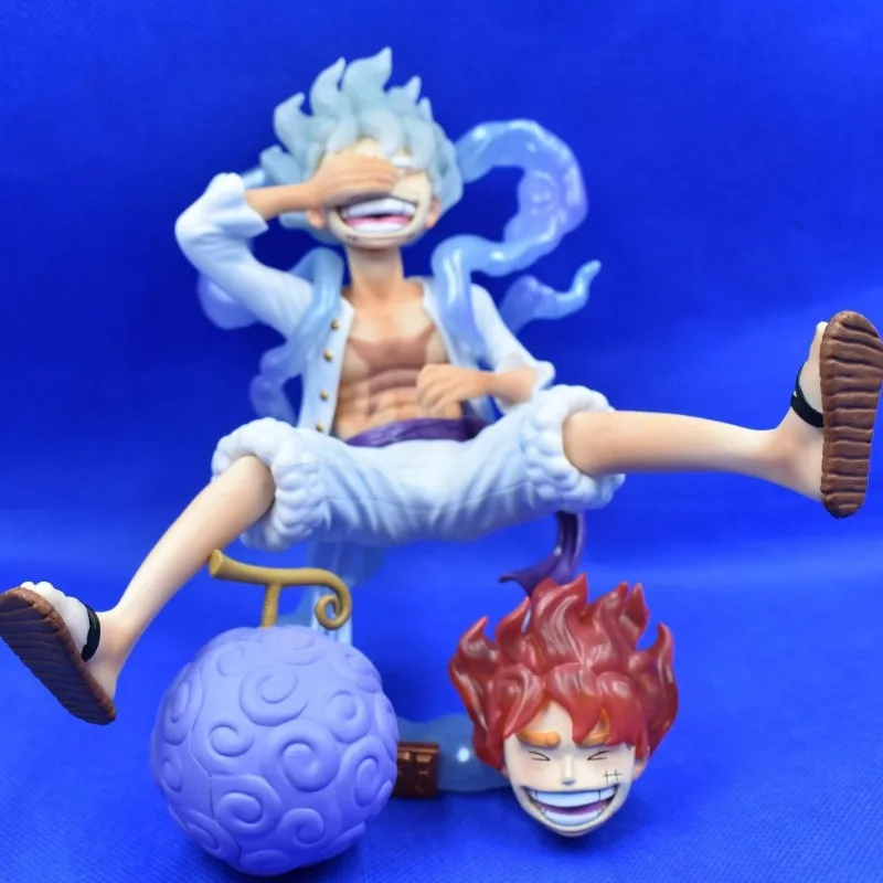 

Anime ONE PIECE Nica Luffy Double Head Interchangeable Luminescent Statue PVC Action Figure Collectible Model Toy Boxed