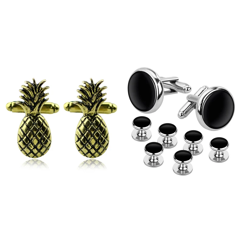 Cufflinks And Studs Set For Tuxedo Shirts Business 2X Cufflinks And 6 Studs & 2X Fruit Pineapple Cuff Links Golden
Cufflinks And Studs Set For Tuxedo Shirts Business 2X Cufflinks And 6 Studs & 2X Fruit Pineapple Cuff Links Golden
