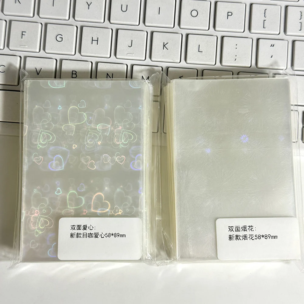 50Pcs Transparent Flat Mouth Card Film Love Card Film Fireworks Photocard Sleeves DIY INS Decorative Double-sided Card Film 
50Pcs Transparent Flat Mouth Card Film Love Card Film Fireworks Photocard Sleeves DIY INS Decorative Double-sided Card Film
