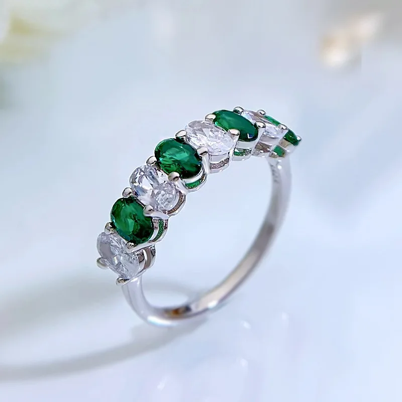 Real Original Pure 925 Sterling Silver Wedding Half Eternity Ring for Women Green Emerald AAA Cubic Zirconia Engagement
Real Original Pure 925 Sterling Silver Wedding Half Eternity Ring for Women Green Emerald AAA Cubic Zirconia Engagement