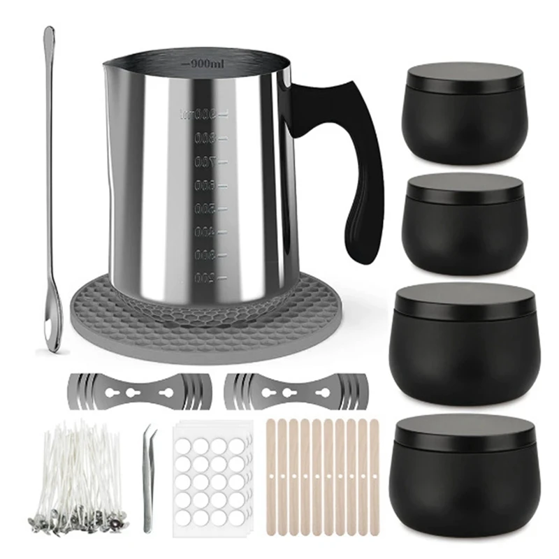 304 Stainless Steel Wax Melting Pot With Candle Tins Jar, DIY Candles Making Tool Set Kit Candle Making Supplies Kit
304 Stainless Steel Wax Melting Pot With Candle Tins Jar, DIY Candles Making Tool Set Kit Candle Making Supplies Kit