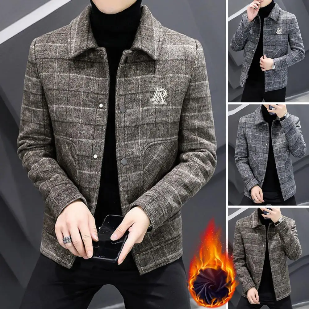Men Fleece Plaid Jacket Men's Fall Winter Jacket with Turn-down Collar Single-breasted Long Sleeve Thick Patchwork for Men
Men Fleece Plaid Jacket Men's Fall Winter Jacket with Turn-down Collar Single-breasted Long Sleeve Thick Patchwork for Men