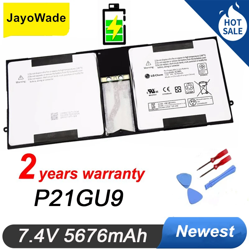 

New P21GU9 Laptop Battery For Microsoft Surface Pro 2 1601 Pro 1 1514 2ICP5/94/104 Notebook Battery P21GU9 5676mAh 7.4V 42WH