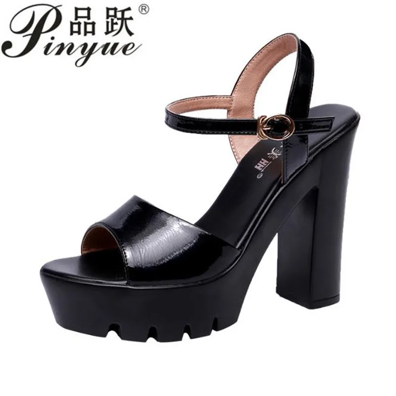 

Летние модельные сандалии Qipao на толстом каблуке 10 см 13 см, большие размеры, водонепроницаемая женская обувь на платформе и очень высоком каблуке с открытым носком, 32 43
