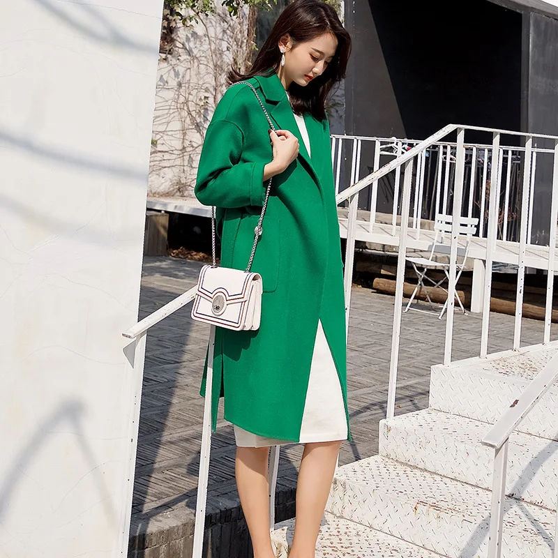 Double Sided Cashmere Sweater Women's Long Style New Green Woolen Loose Woolen Jacket
Double Sided Cashmere Sweater Women's Long Style New Green Woolen Loose Woolen Jacket
