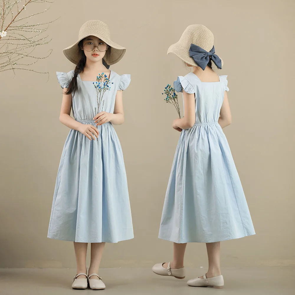 Junior Girls Clothes 11 years Summer Blue Long Dress Elegant Teenager Cotton Dress 2023 Korean
Junior Girls Clothes 11 years Summer Blue Long Dress Elegant Teenager Cotton Dress 2023 Korean