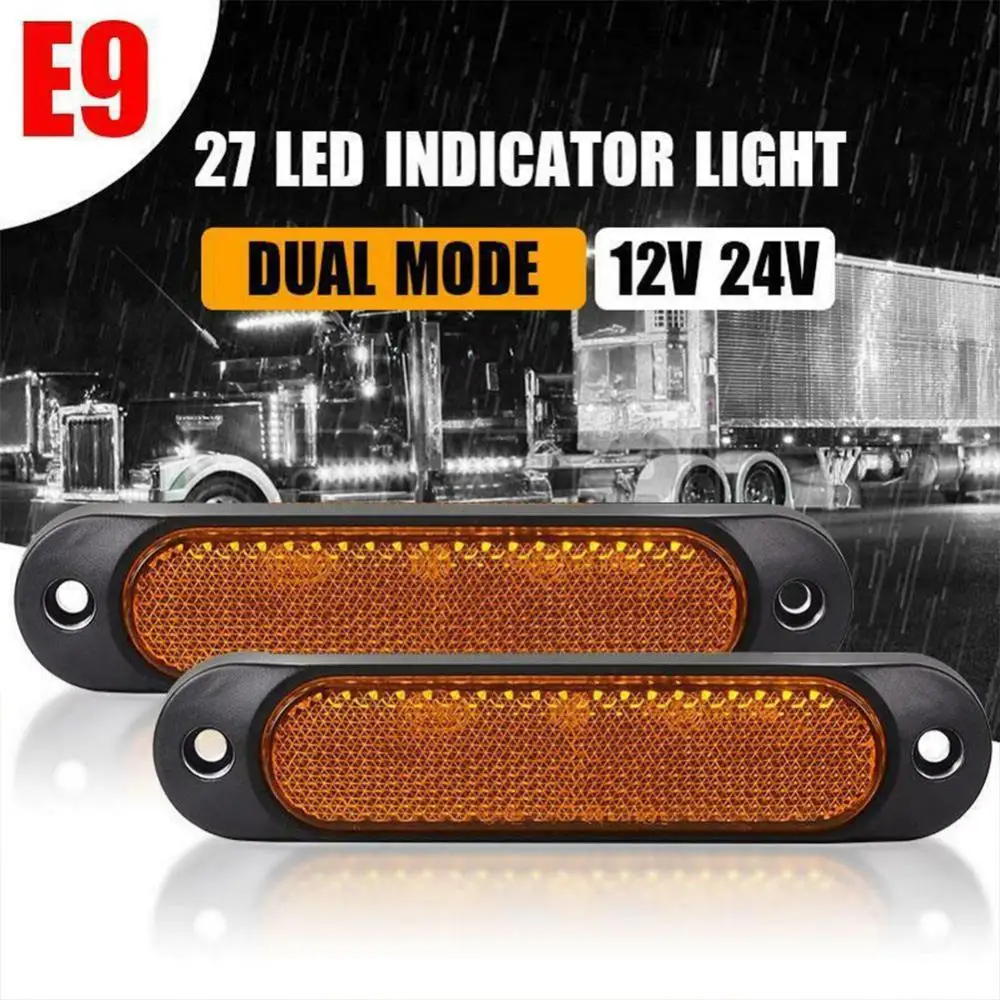 4pcs/lot Car Brake Rear Lights 12V 24V White/Yellow/Red/Green/Blue 27 LEDs Side Marker Light Car Trailer Warning Signal Light
4pcs/lot Car Brake Rear Lights 12V 24V White/Yellow/Red/Green/Blue 27 LEDs Side Marker Light Car Trailer Warning Signal Light