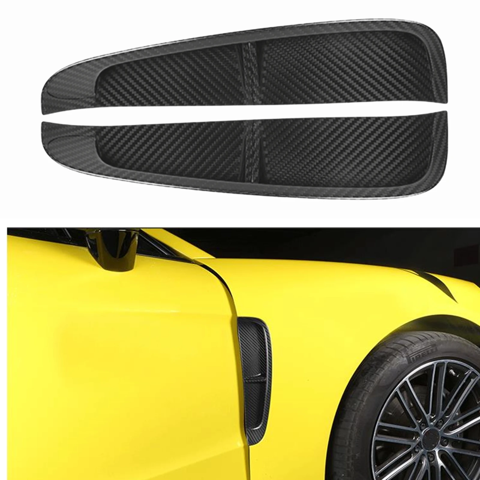 2 Pieces Air Vent Side Fender Hood Canards Frame Splitter Cover Moulding Trim Carbon Fiber For Porsche Panamera 971 2017-2023
2 Pieces Air Vent Side Fender Hood Canards Frame Splitter Cover Moulding Trim Carbon Fiber For Porsche Panamera 971 2017-2023