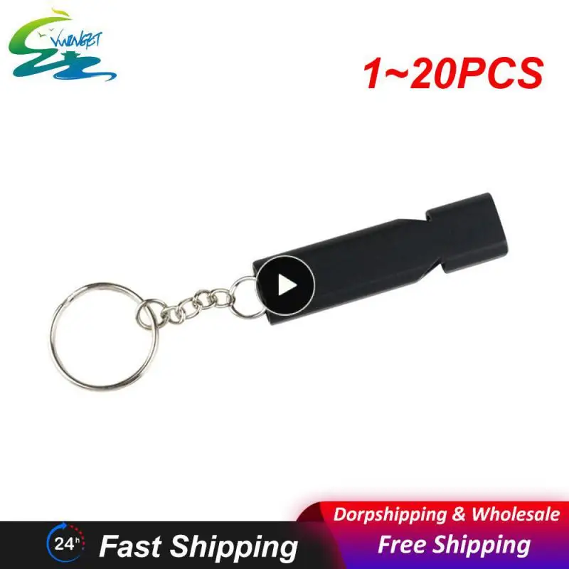 

1~20PCS Outdoor Survival Whistle Aluminum Alloy Double Tube Dual-frequency High Volume Hiking Camping First Aid Whistle