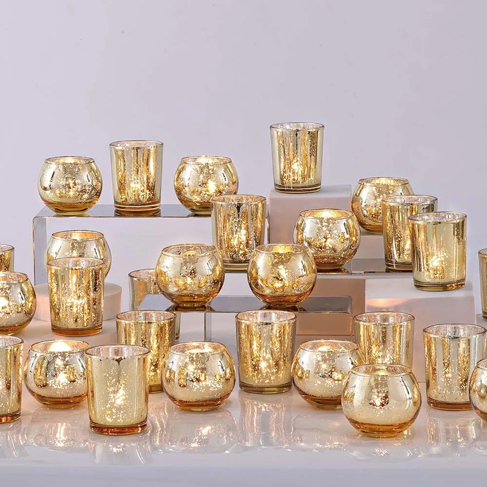 20PCS Gold Votive Candle Holders,Gold Wedding Decorations,Mercury Glass Candle Holder for Tea lights,Christmas Party Wedding
20PCS Gold Votive Candle Holders,Gold Wedding Decorations,Mercury Glass Candle Holder for Tea lights,Christmas Party Wedding
