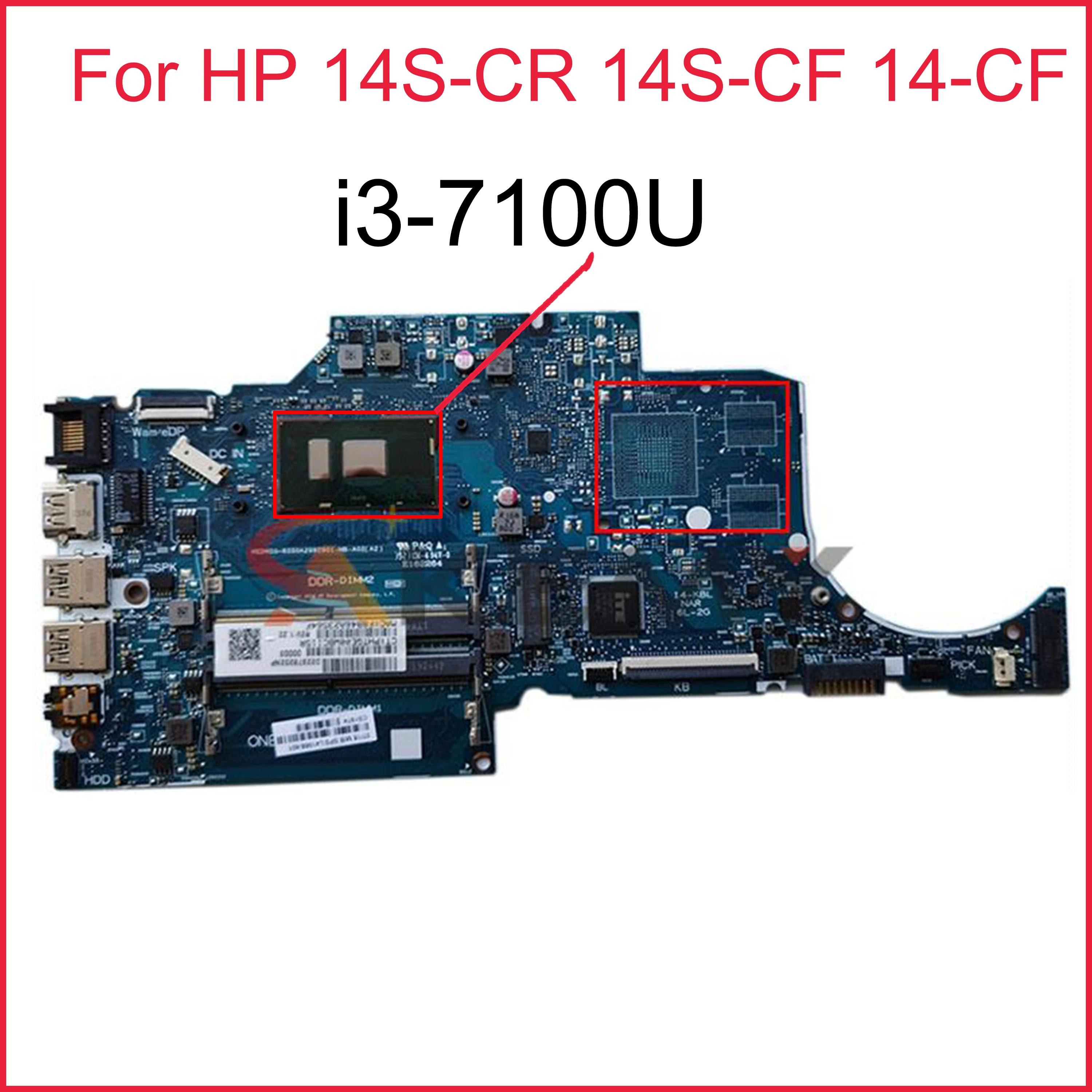 Материнская плата для ноутбука HP 14S-CR 14S-CF 14-CF аналогична стандарту с ядерным