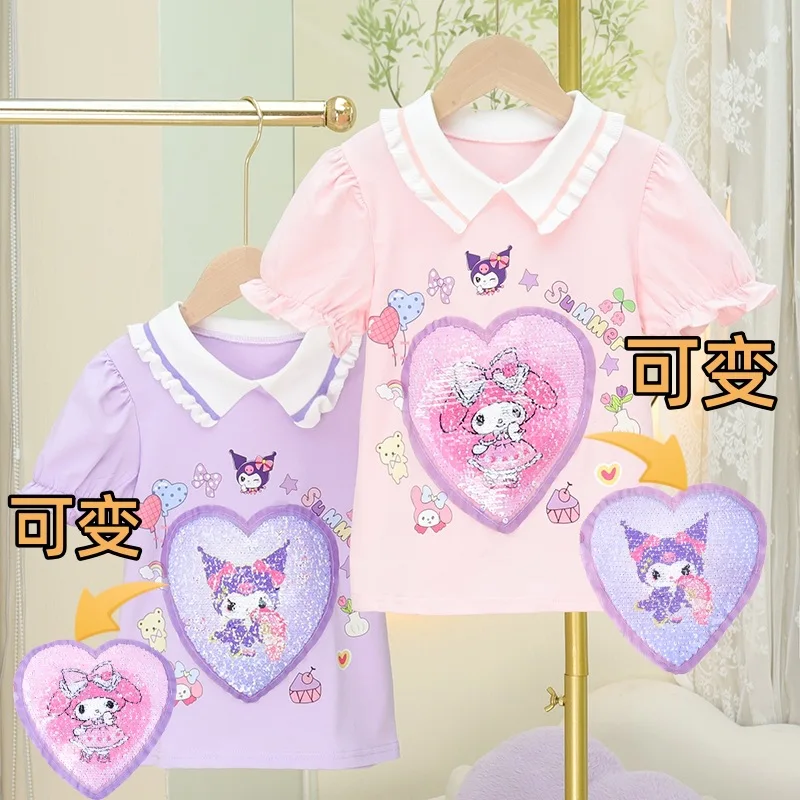 Anime Sanrios Kids Short Sleeve Kawaii My Melody Kuromi Girl Cotton T-Shirt Cartoon Half Sleeve Tops Fashion Summer Kids Clothes
Anime Sanrios Kids Short Sleeve Kawaii My Melody Kuromi Girl Cotton T-Shirt Cartoon Half Sleeve Tops Fashion Summer Kids Clothes