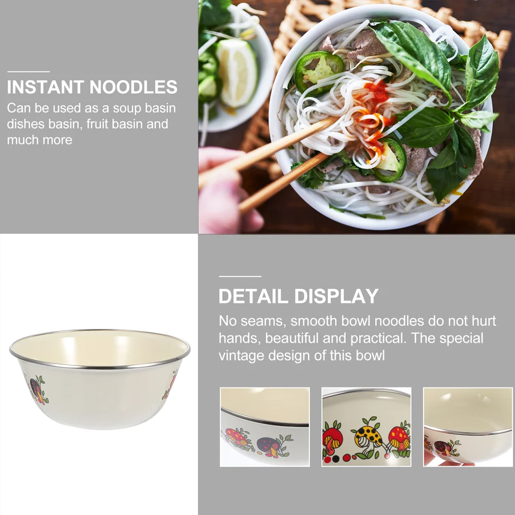 3Pcs Enamel Mixing Bowls Practical Food Storage Containers Salad Enamelware Bowl 
3Pcs Enamel Mixing Bowls Practical Food Storage Containers Salad Enamelware Bowl