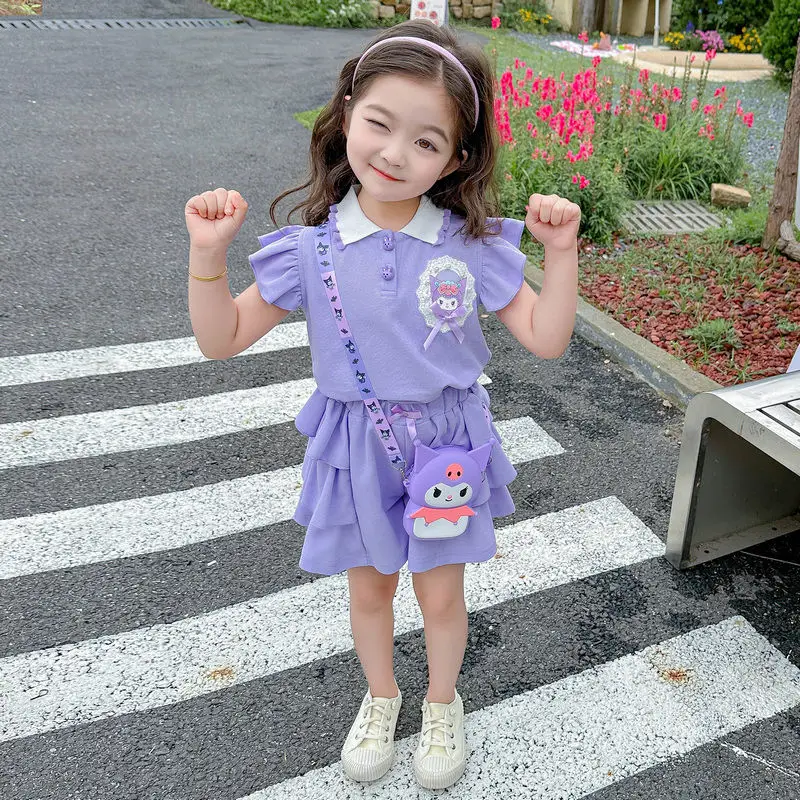 2024 2Pcs Girl Kuromi Short-Sleeved T-Shirts Set Kawaii Sanrioed Anime Summer Sweet Cute Cartoon Children Casual Clothe Kid Gift
2024 2Pcs Girl Kuromi Short-Sleeved T-Shirts Set Kawaii Sanrioed Anime Summer Sweet Cute Cartoon Children Casual Clothe Kid Gift