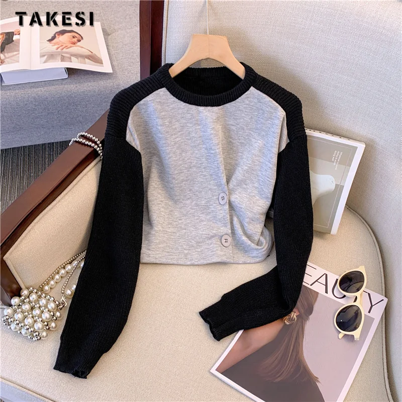 2023 Autumn Winter Women's Patchwork Long Sleeve Folds Sweatshirts American Retro Knitwear Top Female Fashion Vintage Hoodies
2023 Autumn Winter Women's Patchwork Long Sleeve Folds Sweatshirts American Retro Knitwear Top Female Fashion Vintage Hoodies