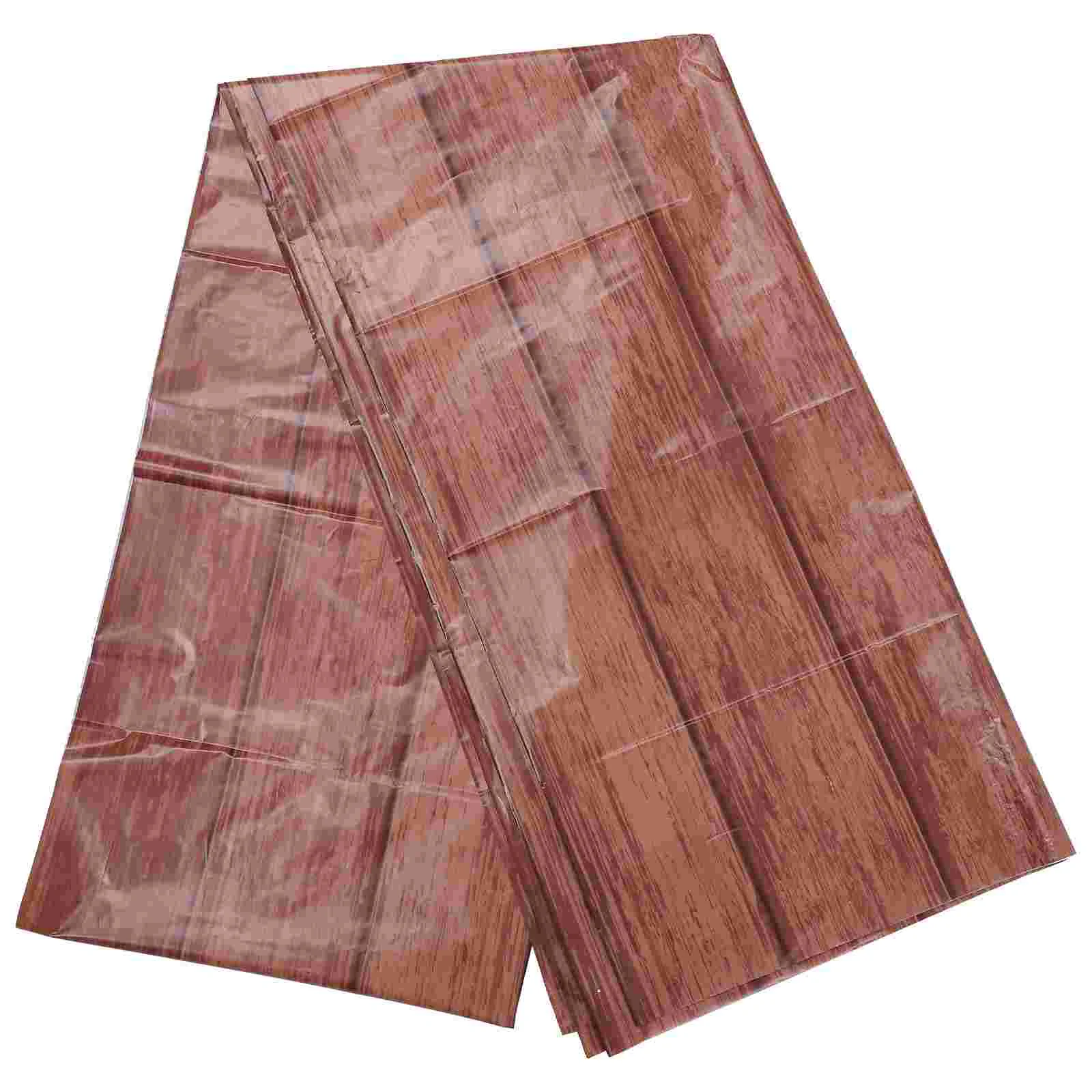 

4 Pcs Tablecloths Wood Grain Pe for Decorative Runner Decorate Adorn Decoration